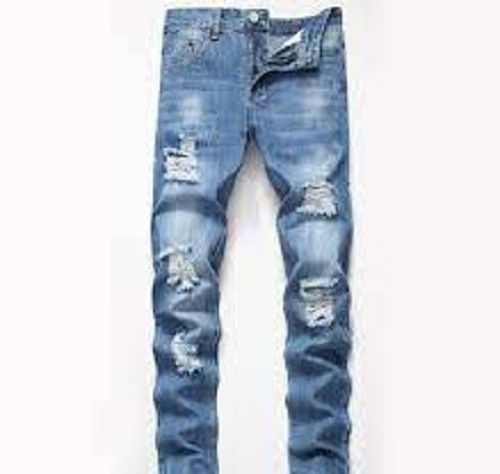 Quick Dry Mens Fashionable Stretchable Comfortable And Regular Fit Light Blue Denim Jeans