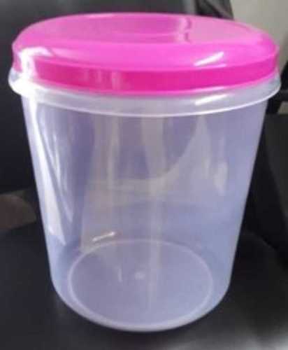 Plastic Containers For Storage, White In Color And Round In Shape