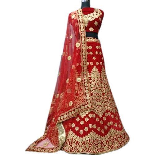 Red Velvet Designer Bridal Lehenga Choli Perfect Outfit For Your Wedding Day