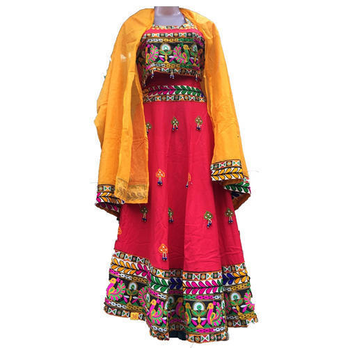 Semi Cotton Comfort To Wear Garba Lehenga Choli For Party Wear