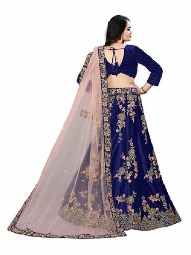 Traditional Look Designer Blue Stitched Blue Wedding Wear Lehenga Choli