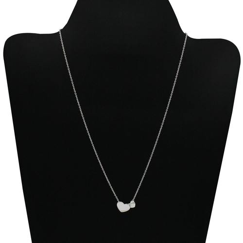 925 Sterling Silver Double Heart Necklace