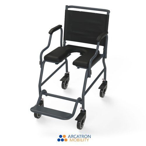 Arcatron Non Foldable Commode Wheelchair With Rear Wheel Lock Castor Type: 4