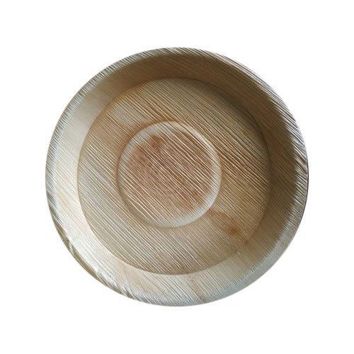 Eco Friendly And Biodegradable 12 Inch Disposable Round Shape Brown Areca Leaf Plate