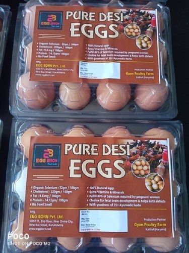 Fresh And Natural Brown Eggs With Plastic Tray, High In Proteins And Vitamins