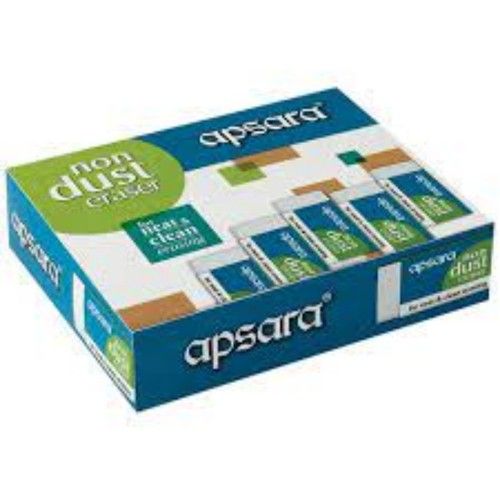 Non-toxic Rectangular And Light Weight Apsara Dust Free Eraser, 20 Pcs Box