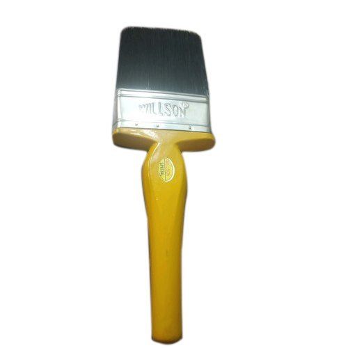 Wool Yellow And Silver Portable Lightweighted Paint Brush With Strong Grip Handle For Wall Painting 