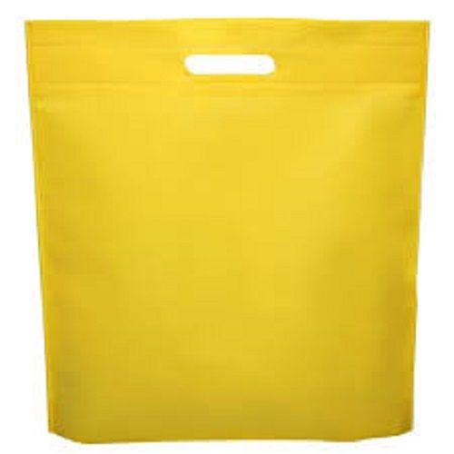 With Handle Yellow Color Plain Non Woven 40 Gsm Strong Carry Bag, Easy To For Shopping