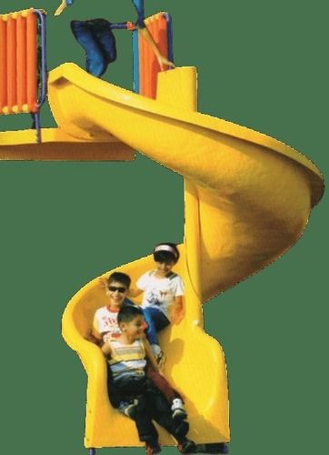 Yellow Stainless Steel Safe Ride Playground Spiral Slide