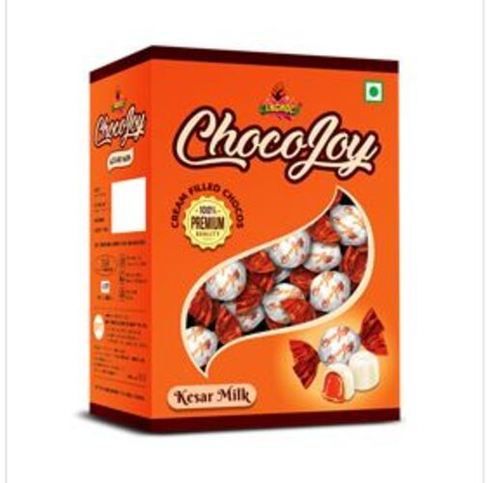 100% Vegetarian Ingredients Choco Joy Cream Filled Kesar Milk Flavor Toffee For Kids