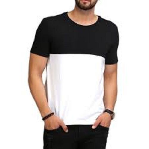 Comfortable Men Regular Fit And Breathable Cotton Printed Black And White T- Shirt Age Group: 19-25