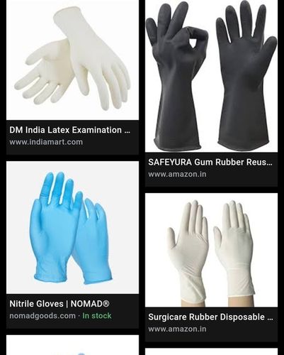 Plain Disposable Latex Hand Gloves Used In Laboratory And Hospital