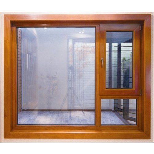 Good Quality And Strong Modern Brown Wooden Window With Glass, Weight 40 Kg Application: To Supply Natural Daylight