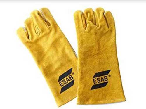 Heat Resistant Heavy Duty Material Full Finger Yellow Welding Leather Gloves Gender: Unisex