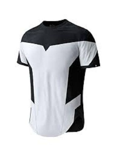 Men Breathable Round Neck With Short Sleeve Cotton Black And White T- Shirt Age Group: 19-25