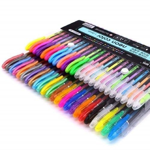 Multicolor Colored Neon Gel Pens With 1.0Mm Tip Size For Stationery Uses, Pack Of 48 Pens