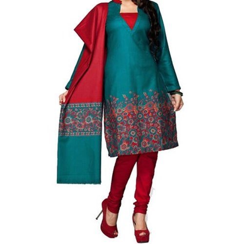 Blue Comfortable And Stylish Wool Blend Stitched Designer Woolen Suit For Ladies 