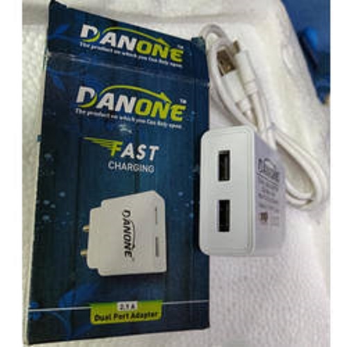 Light Weight And Heat Resistance Compact Portable White Dual Usb Port Mobile Charger - Plastic Body, Dual Charging Capability, Perfect For On-the-go Professionals
