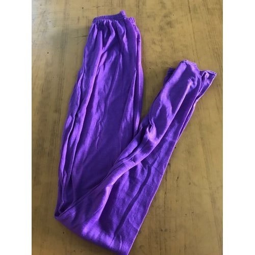 Purple Color Leggings For Women - Cotton Blend, Small to Extra Large Sizes, Breathable Lightweight Yellow Fabric | Comfortable Stylish Casual Wear