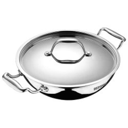 Stainless Steel Platinum Extra Deep Kadai With Lid