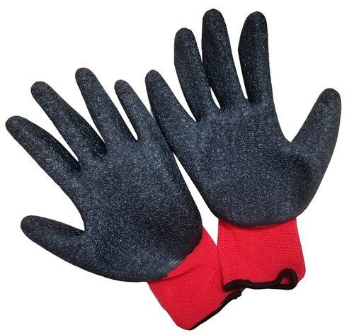 Black Good Quality Tested Reusable And Pure Cotton And Plain Latex Coated Gloves For Industry