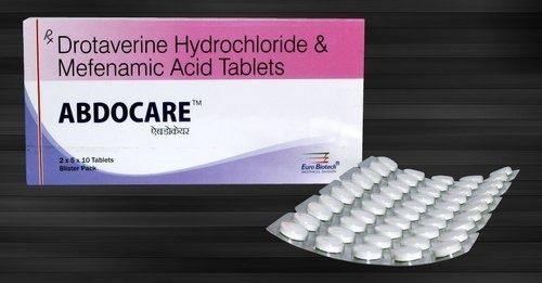 Abdocare Drotaverine Hydrochloride And Mefenamic Acid Tablets, 2X5X10 Tablets Blister Pack General Medicines