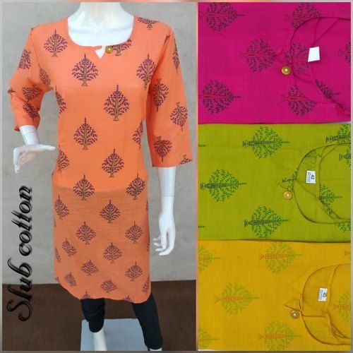 Casual Comfortable Lightweight Printed Cotton Long Kurti