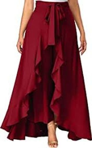 Plain Comfortable More Relaxed And Trendy Latest Fancy Women'S Maroon Skirts 