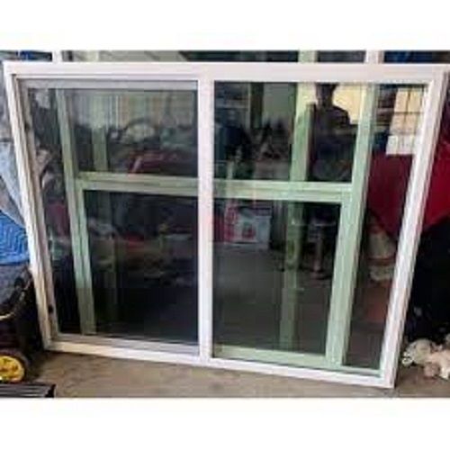 Durable And Long-Lasting White Fiber Glass Upvc 2-Track Sliding Window, 6-8mm Thickness