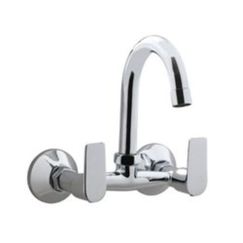 Bath Hardware Sets Elegant Design Two Handles Wall Mount Sink Mixer Stainless Steel Tap 