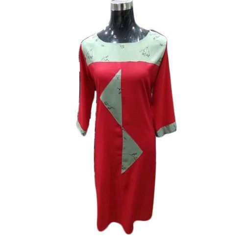 High Design And Comfortable Ladies Fancy 3/4tth Sleeve Rayon Ladies Kurti Size