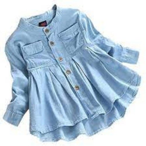 Plain Incredibly Trendy And Comfortable With Gorgeous Designs Blue Denim Top 