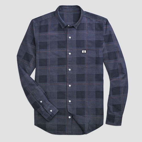 Mens Casual Shirt - Cotton Flannel, Full Sleeves, Regular Fit | Breathable, Washable, No Fade, Checked Pattern, Classic Collar