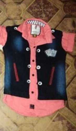 Pink And Black Plain Full Sleeves Fancy & Stylish Party Wear Cotton Shirt For Kids Age Group: 3-7