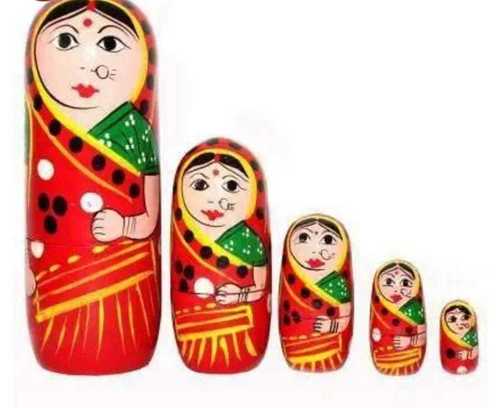 Red Color Good Looking And Attractive Maharishia Wooden Doll For Decoration