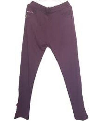 Skin Friendly And Breathable Casual Stretchable Fabric Purple Plain Lower