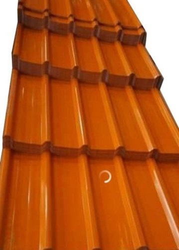 कलर स्टील लॉन्ग लाइफ मेटल और ऑरेंज प्लेन वेदर-रेसिस्टेंट कोटेड रूफिंग शीट