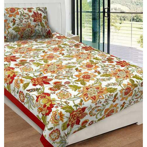 Thermal 100 Percent Pure Cotton Multi Color Floral Printed Double Bedsheet With Pillow Cover Set