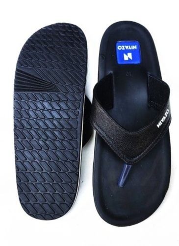 Mens Dark Black Leather Corporate Wear Formal Slipper With Round Shape Toe Size: 8