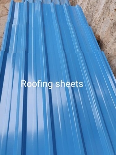 कलर स्टील ब्लू गैल्वेनाइज्ड और टिकाऊ मौसम के अनुकूल प्लेन कोटेड रूफिंग शीट