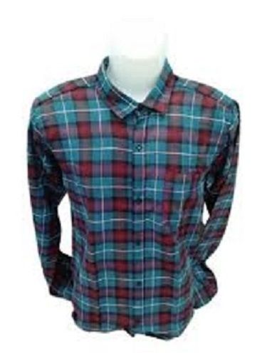 Blue Casual Wear Checked Breathable Skin Friendly Wrinkle Free Cotton Shirt For Men  Gender: Male