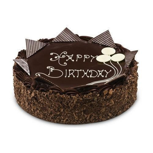 Brown Round Shape Chocolate Flavor Hygienically Packed And Customized Birthday Cake