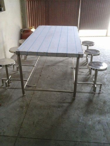 Silver Corrosion Resistance And Long Durable Rectangular Stainless Steel Dining Table