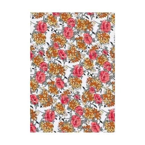 Cotton Floral Print Fabric - 40 Inch Width, Ivory White with Flower Print | Wrinkle Free, Skin Friendly, Ideal for Gifting