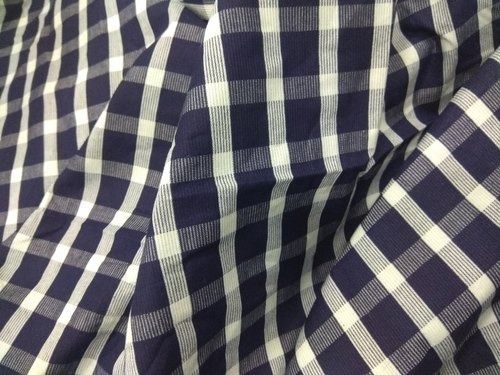 Normal Shine Skin Friendly Shrink Resistant Checked Unstitched Cotton Shirting Fabric