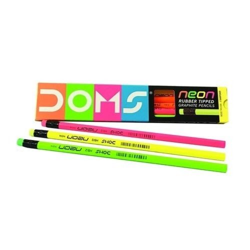 Black Doms Neon Rubber Tipped Graphite Pencils For Writings