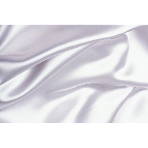 Glossy Surface Silver Plain Satin Fabric