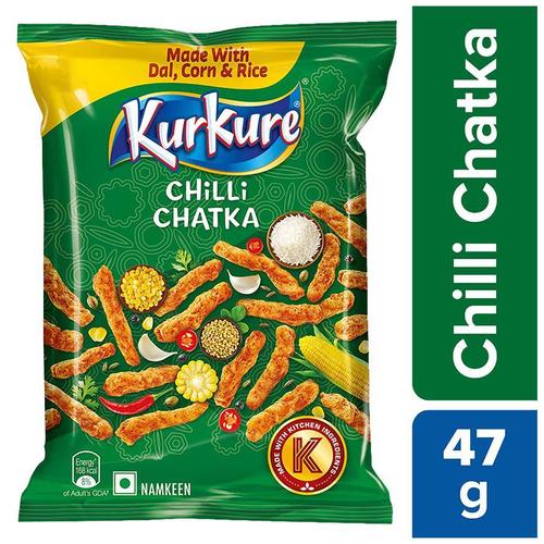 Great Snack For Kids And Adults, Made With Dal Corn And Rice 47gram Masala Chilli Chataka Kurkure