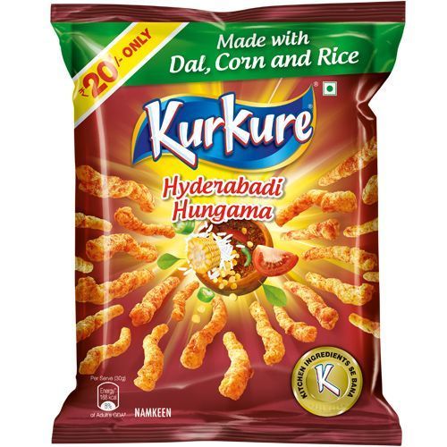 Hygienically Packed 47gram Masala Kurkure Hyderabadi Hungama Made With Rice And Wheat