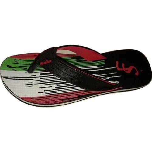 Multi Color Men Rubber Slipper With Round Shape Toe And Low Heel Size: Various Sizes Are Available